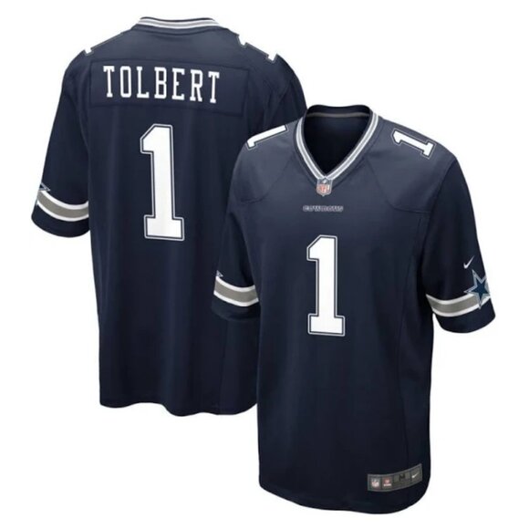 Mens Youths Kids Womens 1 Jalen Tolbert Navy Dallas Cowboys Stitched Jersey
